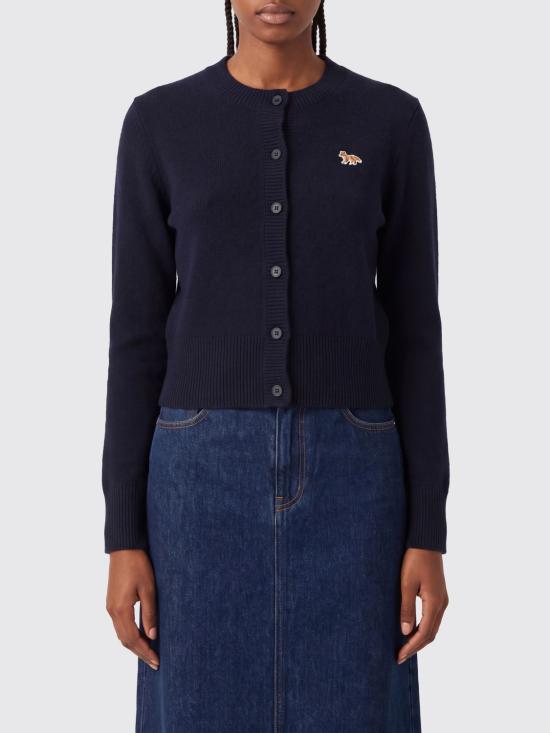 26FW 메종키츠네 베이비 폭스 램스울 피티드 가디건 PW00506KT1006 0413 Navy
