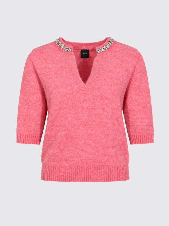 26FW 핑코 스웨터 107272A3GH P02 Pink - PINKO