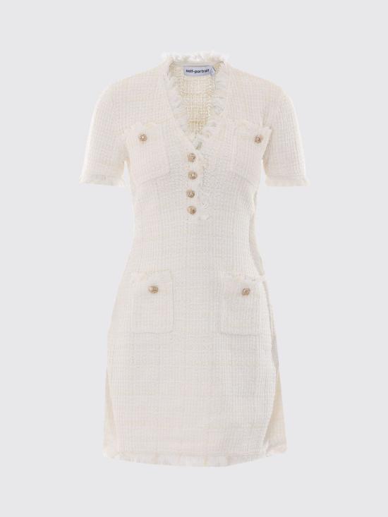26FW 셀프 포트레이트 숏 원피스 AW26146SAC CREAM White - SELF PORTRAIT