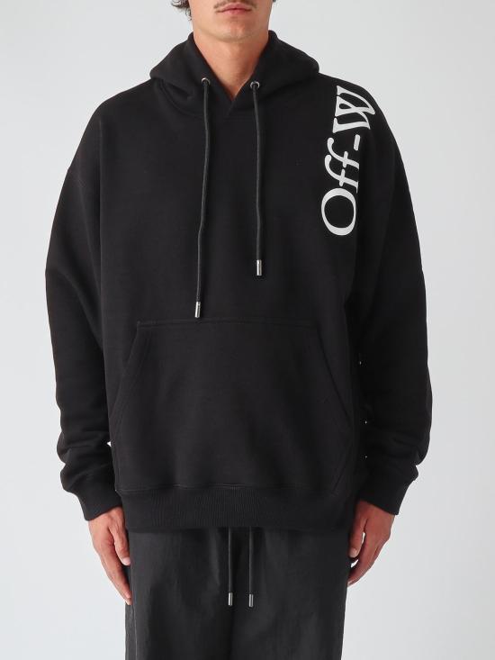 26FW 오프화이트 후드 티셔츠 44MBB085F26F00O 001 Black