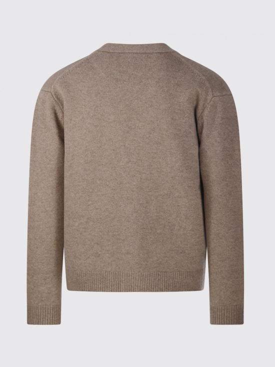 26FW 메종키츠네 폭스 헤드 인타르시아 메리노 가디건 PM00509KM0329 0626 Beige - MAISON KITSUNE