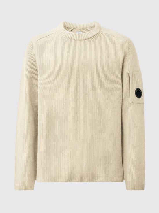 26FW 씨피 컴퍼니 풀 립 코튼 나일론 렌즈 크루넥 스웨터 21CMKN101A006608A 120 Beige - C.P. COMPANY