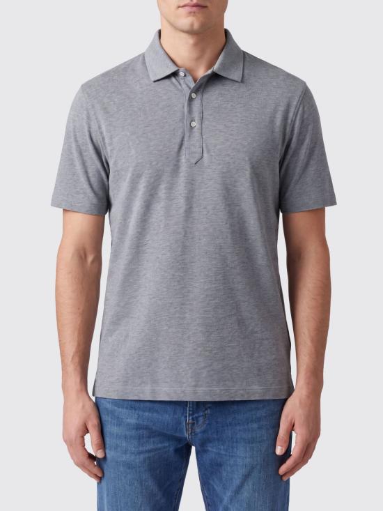 26FW 브루넬로 쿠치넬리 코튼 저지 폴로 M0B133936 C8190 Grey