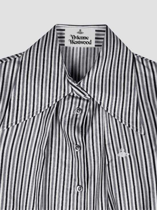 26FW 비비안웨스트우드 ORB 로고 코튼 셔츠 비비안웨스트우드 15010060W01JO A202 Striped - VIVIENNE WESTWOOD