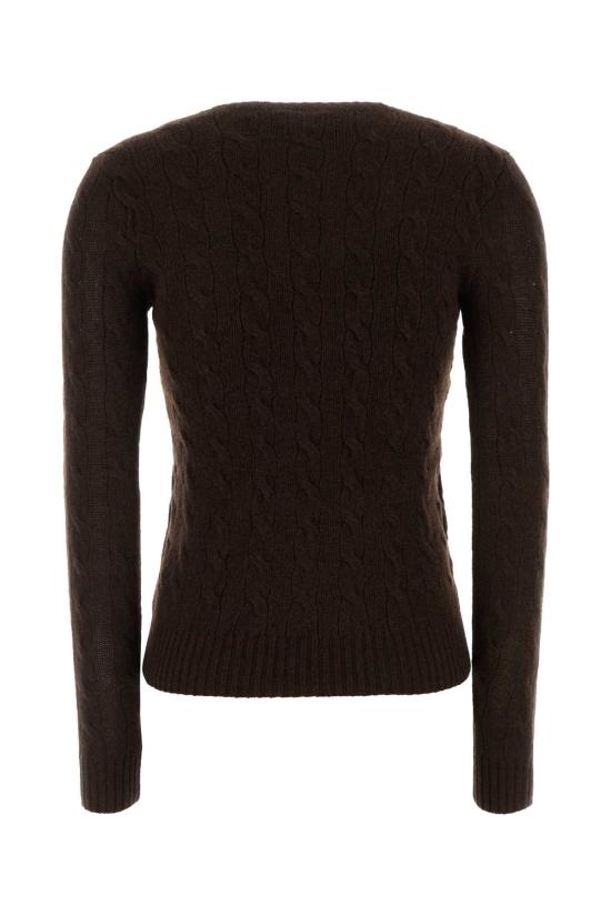 26FW 폴로 랄프로렌 폴로 자수 케이블 니트 스웨터 211971865 507 Brown - POLO RALPH LAUREN