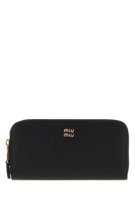 26FW 미우미우 로고 레더 라운드 라지 지갑 5ML506ADT7 F0002 Black