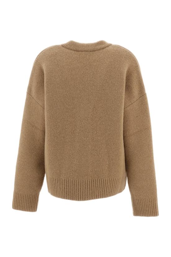26FW 아미 빅 하트 로고 알파카 니트 가디건 UKC365KN0135A278 Brown - AMI