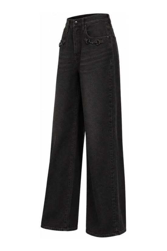 26FW 구찌 홀스빗 플레어 코튼 데님 팬츠 860844 XDDHM2028 BROWN - GUCCI