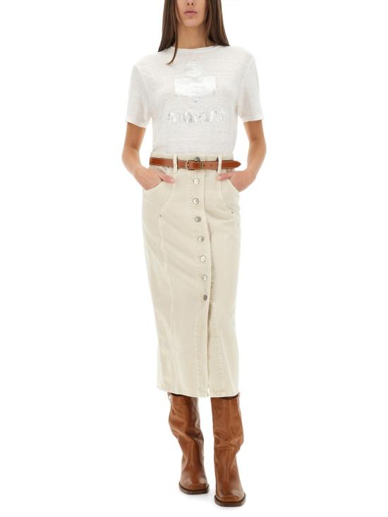  이자벨마랑에뚜왈 즈웰 로고 티셔츠 TS0001FB A1N10E20WH WHITE - ISABEL MARANT ETOILE