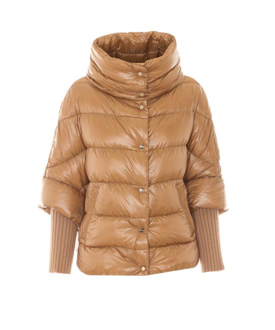 26FW 에르노 하이넥 퀼팅 케이프 다운 재킷 PI002256D 12017Z2157 BROWN