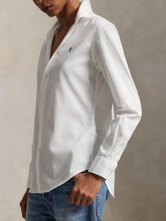 26FW 랄프 로렌 셔츠 Camicia 슬림핏 Popeline di Cotone Bianco - RALPH LAUREN