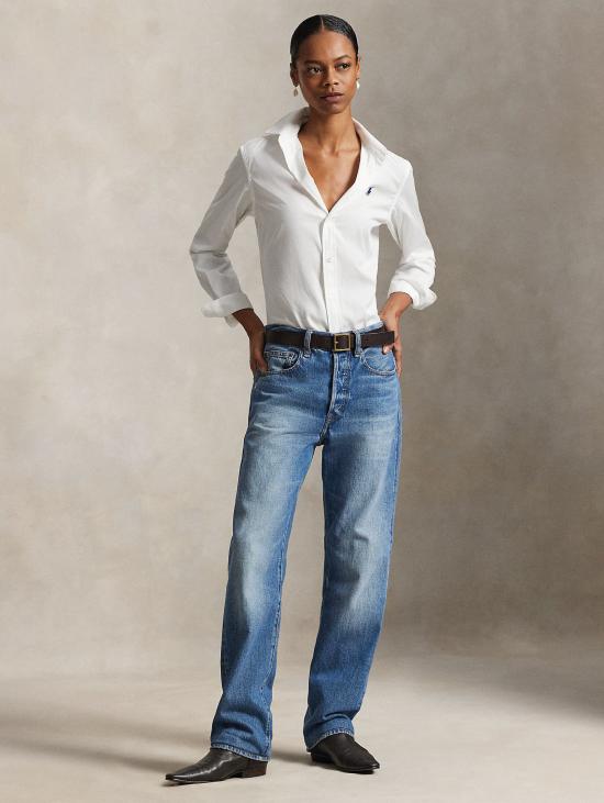 26FW 랄프 로렌 셔츠 Camicia 슬림핏 Popeline di Cotone Bianco - RALPH LAUREN