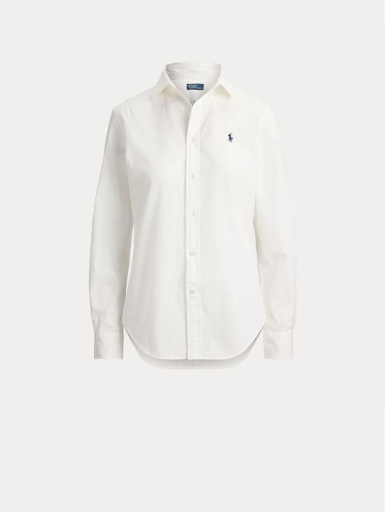 26FW 랄프 로렌 셔츠 Camicia 슬림핏 Popeline di Cotone Bianco - RALPH LAUREN