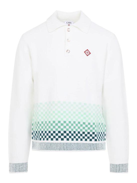 26FW 카사블랑카 폴로 티셔츠 MAW26KW147101GREEN WHITE