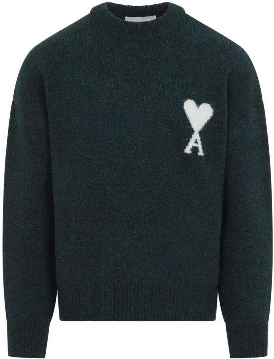  아미 ADC 크루넥 스웨터 UKS836KN0135A279BOTTLEGREENOFFWHITE DIVERS - AMI