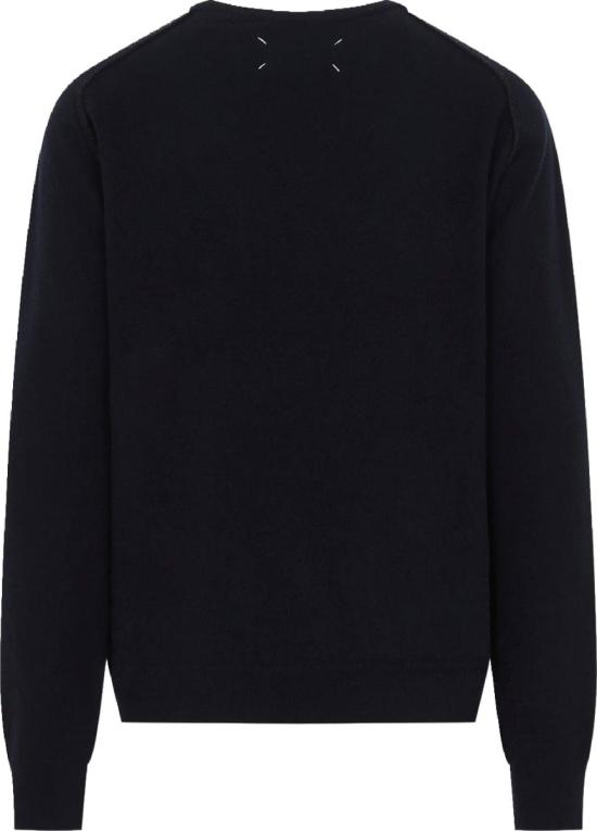  마르지엘라 버진 울 크루넥 스웨터 S50HL0070M13303511FNAVYDARKGREY DIVERS - MAISON MARGIELA