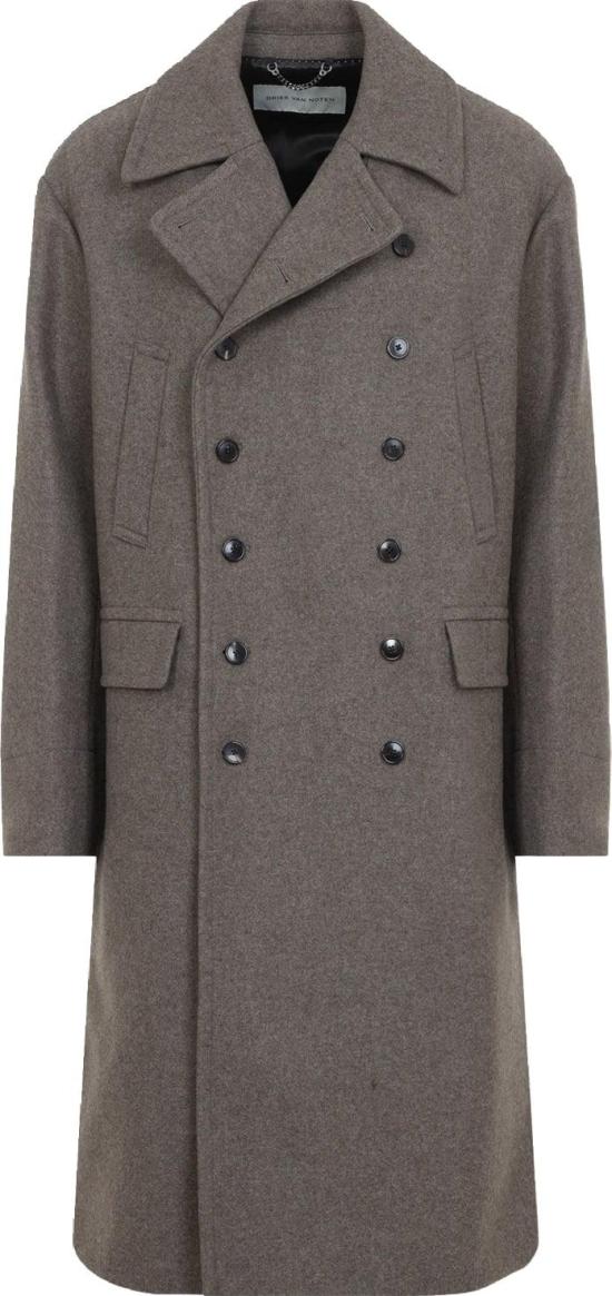  드리스 반 노튼 코트 2620202144216811TAUPE DIVERS - DRIES VAN NOTEN