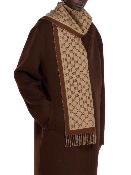 26FW 구찌 울 자카드 스카프 835534 3G2009865 BEIGE - GUCCI