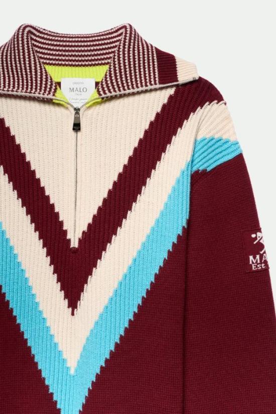 26FW 말로 집업 니트 XMC003 F1B02EN176 BORDEAUX MULTIC - MALO
