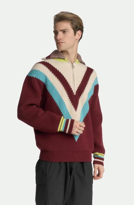 26FW 말로 집업 니트 XMC003 F1B02EN176 BORDEAUX MULTIC - MALO