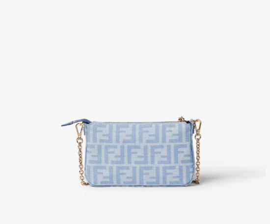 26FW 펜디 바게트 지퍼 파우치 8BS073 AY6YF1X25 BLUE - FENDI