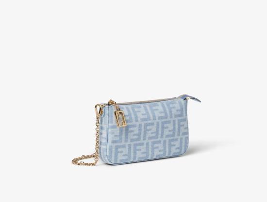 26FW 펜디 바게트 지퍼 파우치 8BS073 AY6YF1X25 BLUE - FENDI