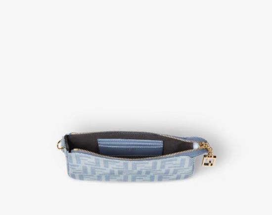 26FW 펜디 바게트 지퍼 파우치 8BS073 AY6YF1X25 BLUE - FENDI