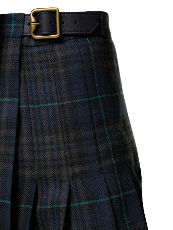 26FW 버버리 미디 스커트 8131308 X DARK CLAY BLUE CHECK - BURBERRY