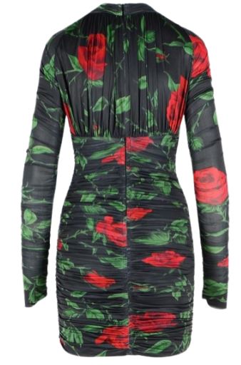 26FW 블루마린 미디 원피스 RF6242J1620 2A902AL9637 BLACK ROUGE NOIR - BLUMARINE