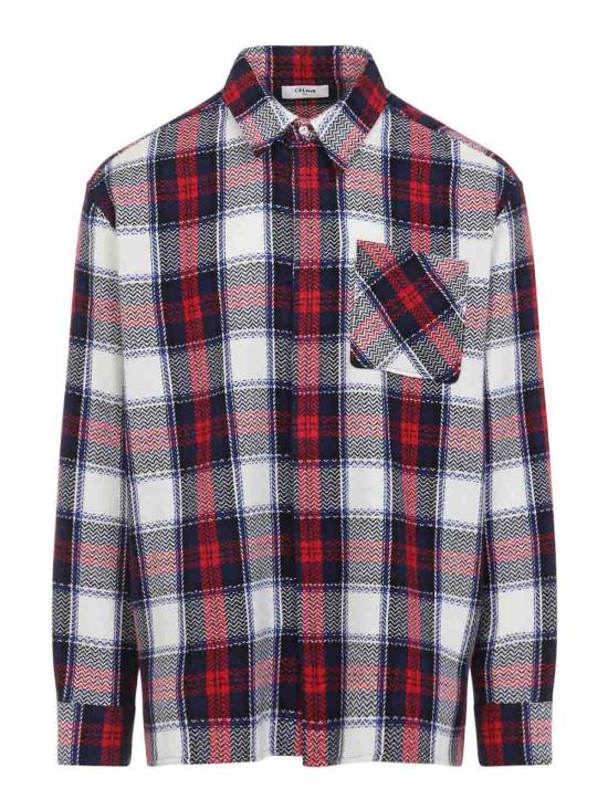 25FW 셀린느 체크 캐시미어 오버셔츠 RC0B0190338ER BLACK