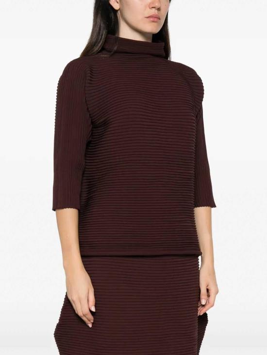 26FW 플리츠플리즈 터틀넥 PP68KK80147 BURGUNDY - PLEATS PLEASE