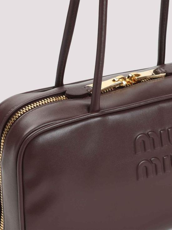 26FW 미우미우 보 레더 탑 핸들 백 5BB172VOOO2CRWF0NBL BROWN - MIU MIU