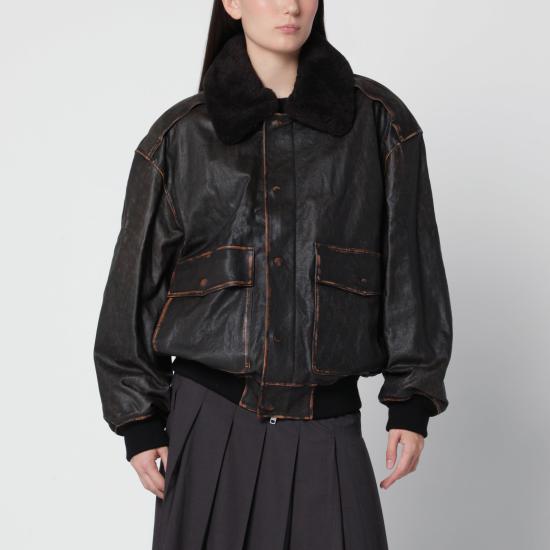 26FW 던스트 가죽 자켓 UDJU6C102DLE Black