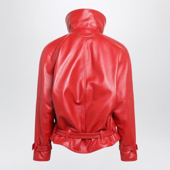 26FW 발렌시아가 가죽 라운드 봄버 재킷 A009FDTUS11 Red - BALENCIAGA
