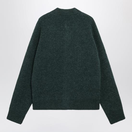 26FW 아미 ADC 하트 인타르시아 알파카 니트 가디건 UKC366KN0135 Green - AMI