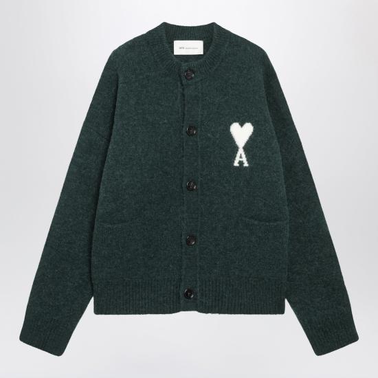 26FW 아미 ADC 하트 인타르시아 알파카 니트 가디건 UKC366KN0135 Green