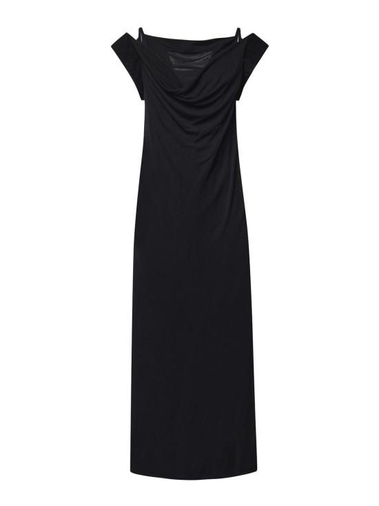 26FW 보테가베네타 미디 원피스 876819V6NJ01010 BLACK
