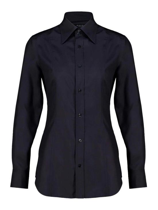 26FW 구찌 실크 포플린 셔츠 실크 포플린 셔츠 A007YMZAVRW4440 BLUE