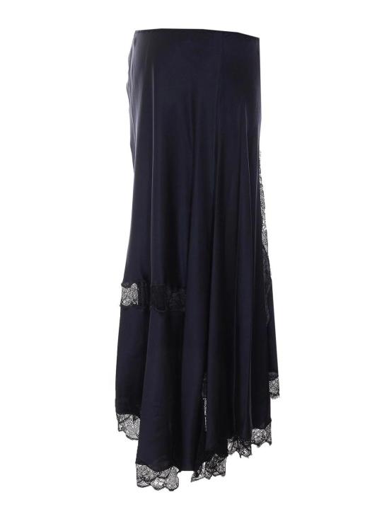26FW 이자벨마랑 알렉산드라 실크 셔링 레이스 미디 스커트 JU0568FAD4J15I01BK BLACK - ISABEL MARANT