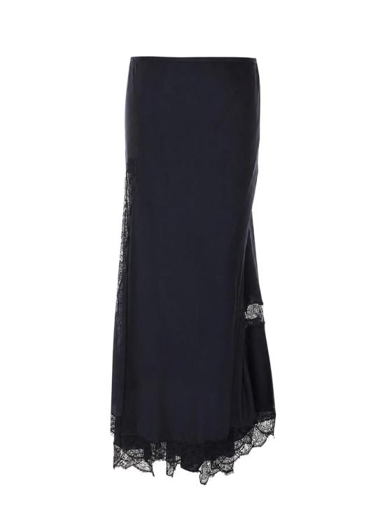 26FW 이자벨마랑 알렉산드라 실크 셔링 레이스 미디 스커트 JU0568FAD4J15I01BK BLACK