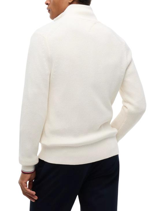 26FW 타미힐피거 집업 니트 MW0MW41517 Z00 WHITE - TOMMY HILFIGER