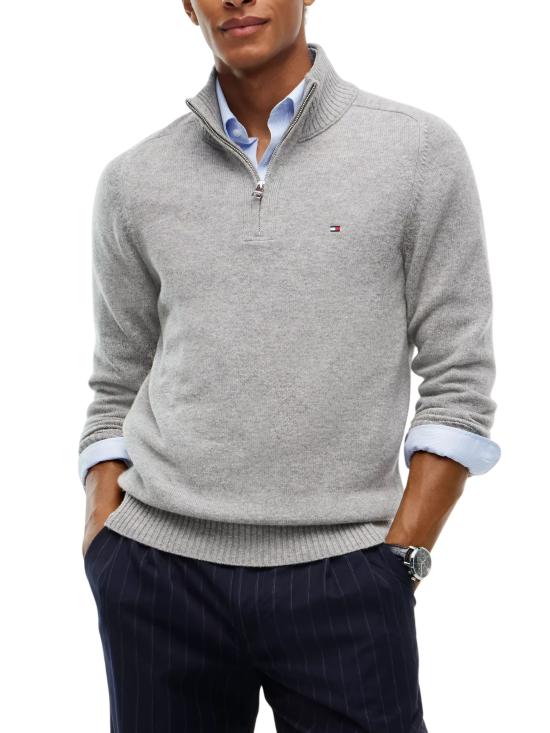 26FW 타미힐피거 집업 니트 MW0MW36536 P01 GREY - TOMMY HILFIGER