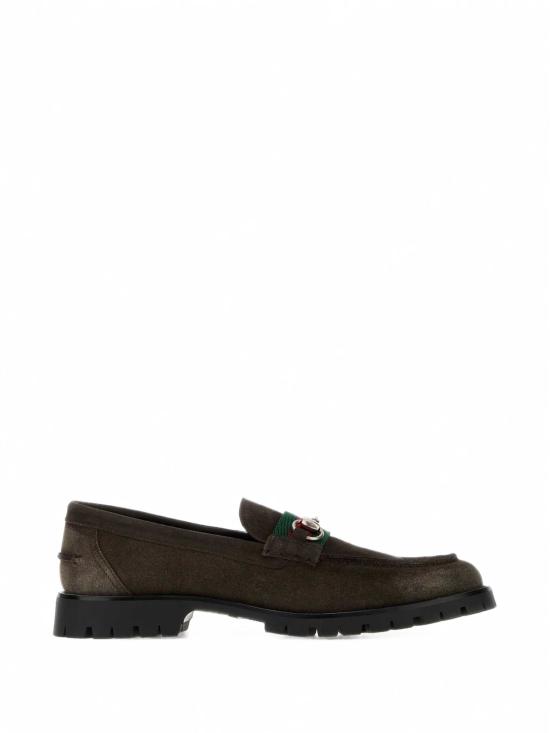 26FW 구찌 실크 홀스빗 스웨이드 로퍼 A006EGAAG9T 2052 BROWN