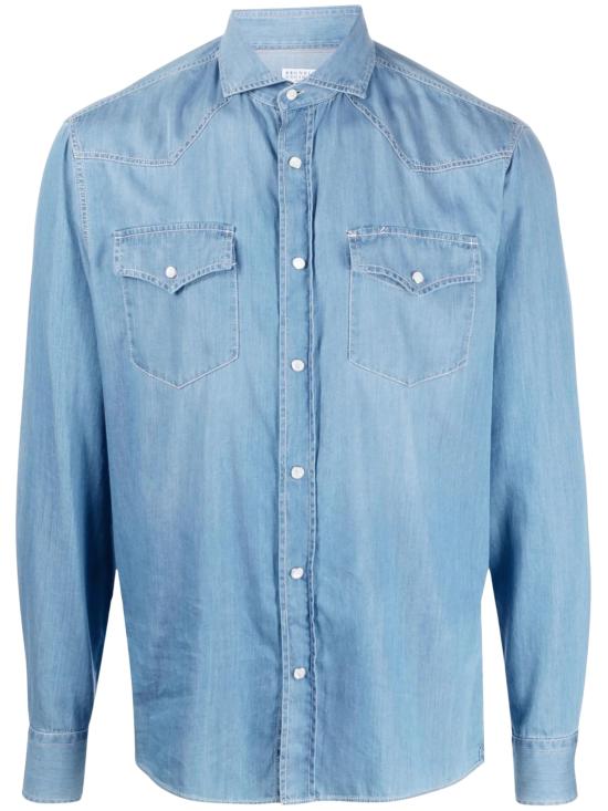 26FW 브루넬로 쿠치넬리 데님 셔츠 MR6834008 CBT30 BLUE