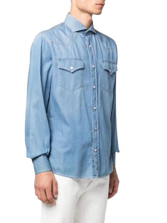 26FW 브루넬로 쿠치넬리 데님 셔츠 MR6834008 CBT30 BLUE - BRUNELLO CUCINELLI