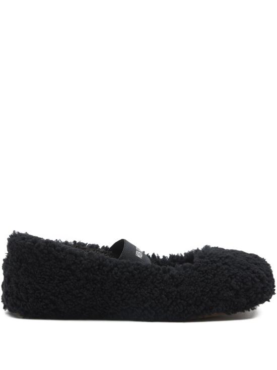 26FW 문부츠 시어링 퍼 발레리나 플랫슈즈 80D2400010N001 BLACK