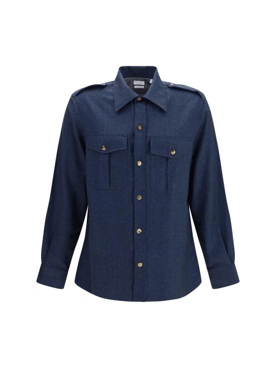 26FW 브루넬로 쿠치넬리 긴팔 셔츠 MY6660731C010 DENIM