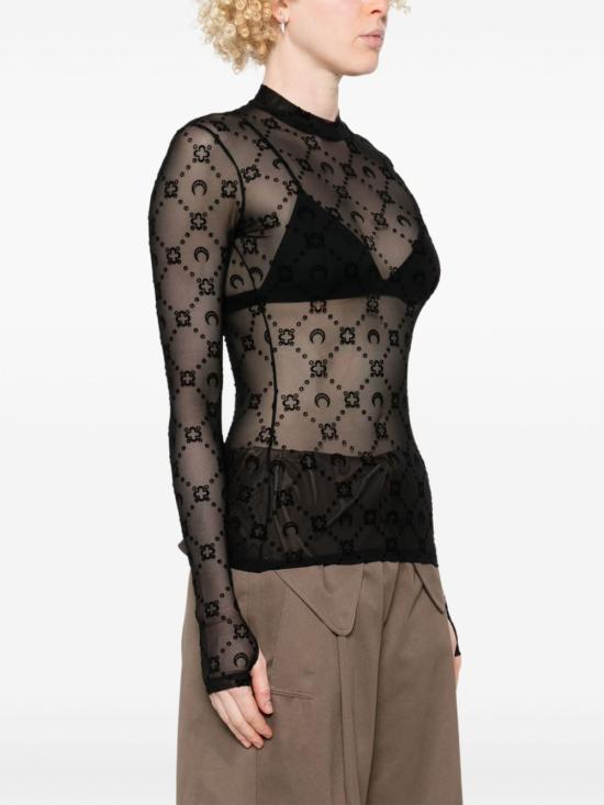 26FW 마린세르 긴팔 티셔츠 WTO388ACJER0005BK99 BLACK - MARINE SERRE