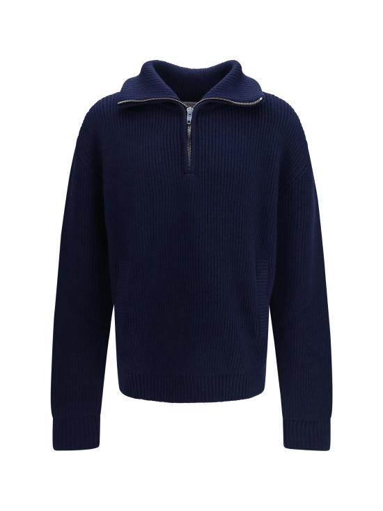 26FW 발렌시아가 집업 니트 A0092JT18094013 NAVY