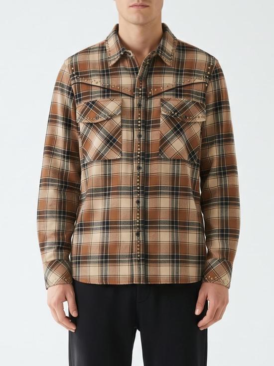 26FW 파로쉬 셔츠 D380658BCOWBOY 808 Brown